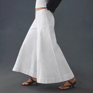 Anthropologie White Wide Leg Pants